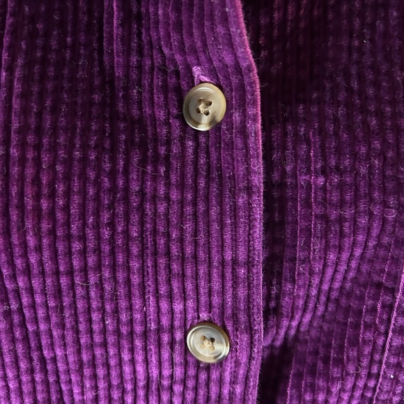 LLBean vintage 1990s plum, purple corduroy, long sleeve button-down shirt - Picture 4 of 8